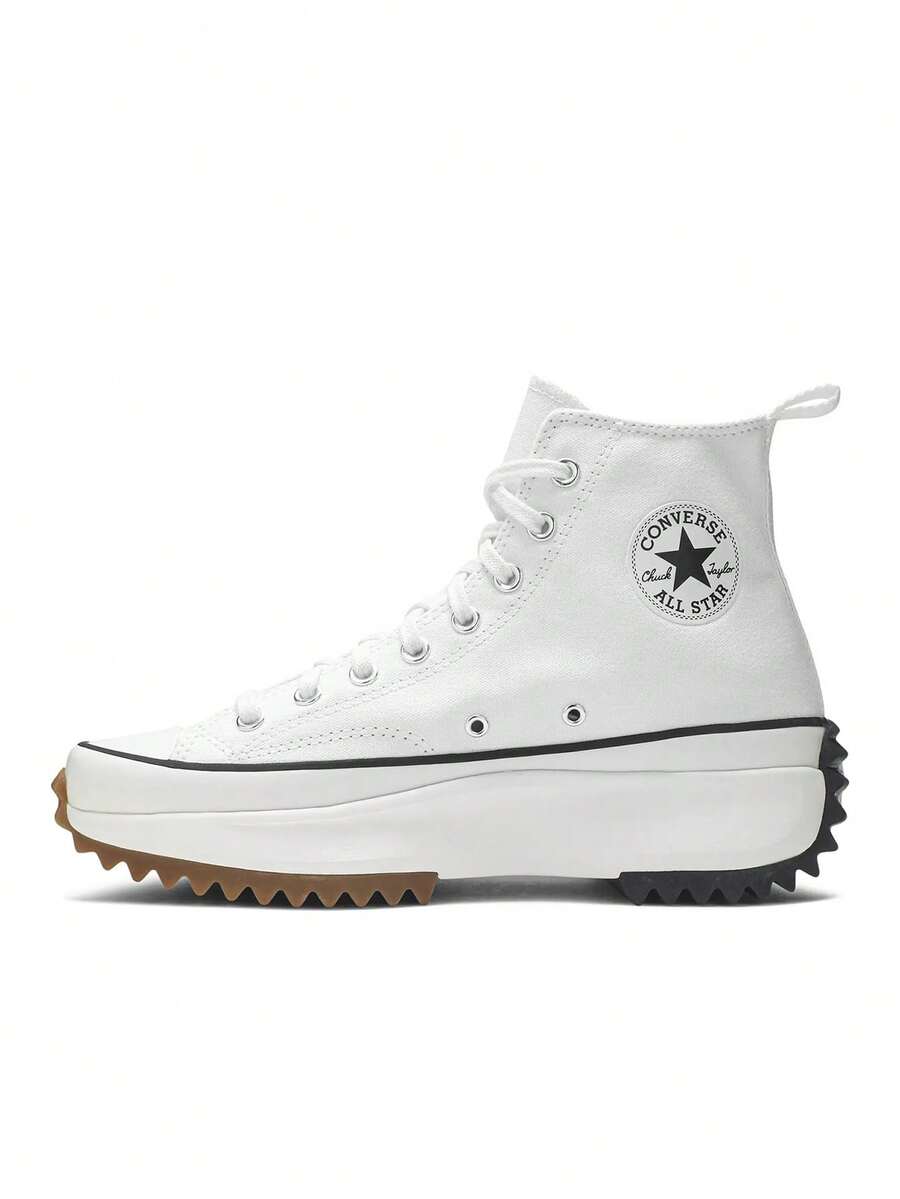Converse Giày thể thao thường ngày Run Star Hike dành cho nữ, thoáng khí, đệm nhẹ, đa năng, đi làm hàng ngày, màu đen, trắng, 166799C - Trắng/Đen/Giống như gel - Xem 1