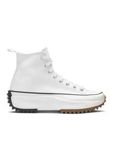 Converse Run Star Hike 女款休闲运动鞋 透气缓震 轻便 多功能通勤日常穿着 黑白配色 166799C - 白色/黑色/膠狀 - 查看 3