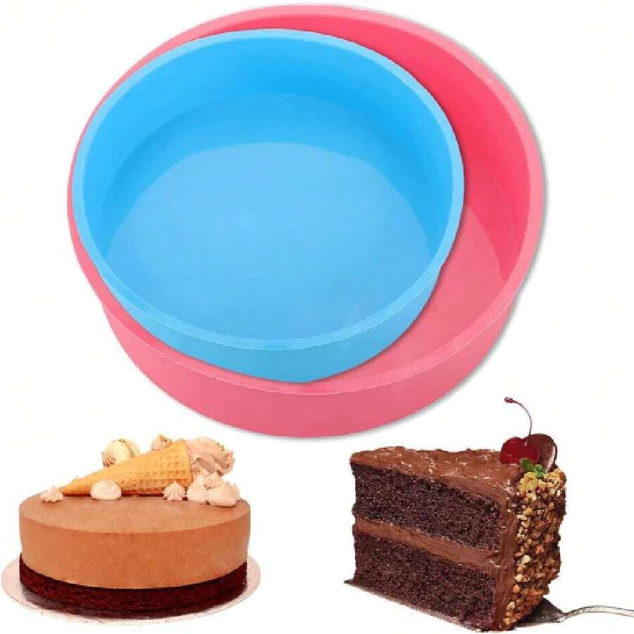 Birthday Cake Molds For Baking Silicone Cake Pans Reusable And Durable Non-Stick Baking Molds Tra For Chocolate Cake Jelly Pudding Mould Candy Making Baked Tool,34696999 - 西瓜粉 - 查看 1