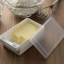 Airtight Butter Storage Box Japanese Style Butter Keeper With Lid For Kitchen Countertop Refrigerator  PP Plastic Container Odor Free  For Home Bakery Cake Shop Noodle Restaurant Food Organization - 白色 - 查看 3
