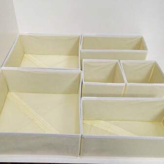 6pcs Multi-Functional Underwear & Socks Storage Box With Dividers, Bedroom Organizer