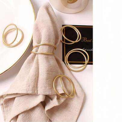 2-30pcs Metallic Spiral Napkin Rings, Suitable For Table Decoration, Wedding, Party, Banquet (Matte Gold)