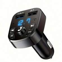 Bluetooth 5.0 Car FM Transmitter Hands-Free Car Kit, MP3 Modulator, 3.1A Dual USB Fast Charger Compatible With Apple, IPad, Android Phones, Laptops, Compact Design For Efficient Charging Anytime, Anywhere