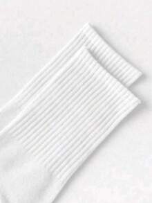 5/10/20 Pairs Black & White Women Waist Elastic Running Sports Ankle Socks, Comfortable Breathable Basketball Socks, Suitable For Cycling Long Socks - Black and White - View 4