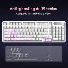FURYCUBE IP98 RGB Wired Membrane Gaming And Office Keyboard, Waterproof - 白色 + 灰色 + 橘色 - 查看 7