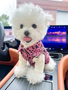1pc Pet Clothes, Leopard Print Outfit For Small Dogs & Puppies, Comfortable & Cute Apparel For Pets - Multicolor - View 6