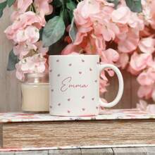 1pc Personalized Couple Coffee Mug With Name, 11oz Custom Mug For Girlfriend, Custom Valentine Day Romantic Present, Custom Mug Gift For Her Wife Anniversary Valentine's Day, Gifts For Girlfriend, Wedding, Birthday, Christmas Gifts - trắng - Xem 2