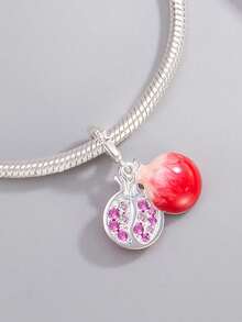 1pc & Unique Fruit Series Design (Cherry, Pomegranate, Grape, Strawberry) Beaded Pendant, Creative Versatile DIY Bracelet, Necklace, Gift - Multicolor - View 5