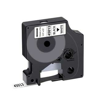 1-Pack 12mm Label Tape Compatible Dymo D1 Label Tape 45013 Dymo Label Maker Refills D1 A45013 S0720530, 1/2 Inch X 23 Feet, Black On White, For Dymo LabelManager 160 210D 260P 280 360D 420P PnP 220P 260P 500TS 450DUO