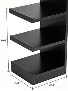 Mainstays 3-Shelf Bookcase With Adjustable Shelves, True Black Oak - Black - View 8