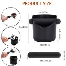 1pc Black Non-Slip Coffee Grinder With Removable Grinding Rod, Coffee Container, Coffee Tool, Cafe Accessory - Black - View 3