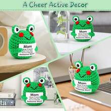 1pc Crocheting Frog Plush Toys-Lovely Handmade Green Frog Stuffed Animals, Soft Plush Gifts, Birthday/Encouragement/Graduation Gifts For Children, Friends And Colleagues, Lovely Home And Office Decorations. - Multicolor - View 10
