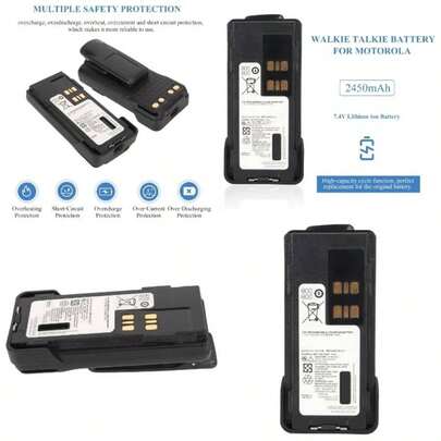 Batera Recargable Walkie Talkie para, Batera de Iones de Litio de, 4 V 2450 MAh con Clip para Cinturn para Radio XPR3300 Series, XPR3500 Series, XPR7350