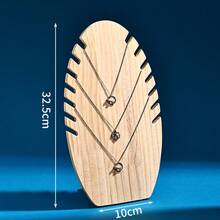 1 pieza Soporte de exhibición de joyas de madera para organizar collares, pulseras y colgantes, ventana de exposición de adorno - Amarillo - Ver 9