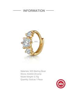 1件925纯银经典几何立方氧化锆耳环，优雅饰品，适合女性日常、派对、周年纪念等场合佩戴。 - 幾何 - 查看 7