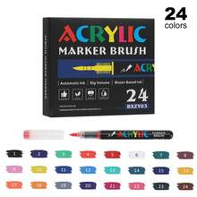 Bộ 12/24/36/48/60/80/120 bút dạ acrylic vẽ trực tiếp, bút dạ màu mềm chuyên nghiệp dùng cho thiết kế nghệ thuật, sách tô màu tự làm, thích hợp cho thủy tinh, đá, vải bố, vải, trứng, đá và nhiều hơn nữa, nghệ thuật vẽ trên cơ thể, quà Giáng sinh, bút mực màu chống thấm nước, thư pháp, đồ dùng học tập, mùa tựu trường. - Bộ - Xem 12