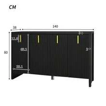 Modern, Minimalist Black Sideboard: The Perfect Combination Of Flexible Storage And Elegant Design. The Sideboard Features Gold Handles And Adjustable Dividers. - Black - View 7