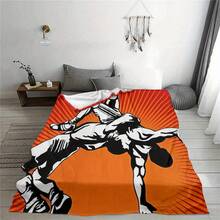 Vintage Wrestling Rules Flannel Throw Blanket - Ultra-Soft, Cozy, And Durable - Perfect For Couch, Bed, And Camping - Machine Washable, All-Season Comfort - Ideal Gift For Wrestlers, Fans, And Sports Enthusiasts, Multi-Purpose Shawl Or Throw Blanket | Digital Print Design | Durable Polyester Blanket, Wrestling Gifts - 多色12 - 查看 5
