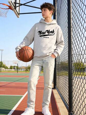 Sudadera con capucha gris claro de moda todo a juego para jóvenes en otoño e invierno, versión ligera, se puede personalizar, regalos para adolescentes