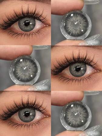 1 Pair Colored Contact Lenses, For Eye Makeup To Enlarge Eyes, Annual Use, 14.5mm Diameter, Suitable For Daily Dates, Summer Celebrations, Parties, And Halloween Costume Role-Playing