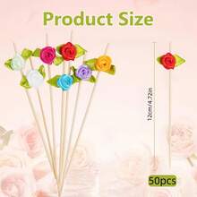 Palitos de coquetel românticos com rosas - Espetos florais elegantes e premium - Com rosas coloridas - Perfeitos para bebidas, sobremesas e aperitivos, casamentos e festas - Espetos decorativos e duráveis, ideais para aperitivos, decoração de casamento e alta qualidade.
