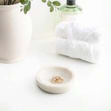 Marble Trinket Dish - Elegant Natural Veins, Chic Vanity Storage For Home - Single - 查看 3