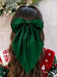 4 قطع مشابك شعر بشكل فيونكة ذات لون أحادي، فيونكة بني، فيونكة كاكي، فيونكة حمراء، مشابك شعر نسائية بفيونكة من الساتان، مشابك شعر بفيونكة ذيل طويل، اكسسوارات شعر للحفلات، عيد الميلاد، عيد الحب، ، مخالب، مشابك شعر