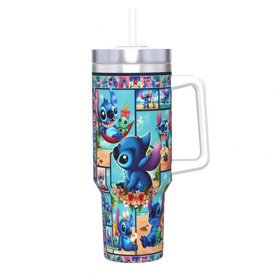Lilo Stitchs Tumbler Vacuum Insulated Cartoon Thermal Cup With Lid Straw School Mugs Bottle, 40oz - 1 + ONE SIZE - View 1