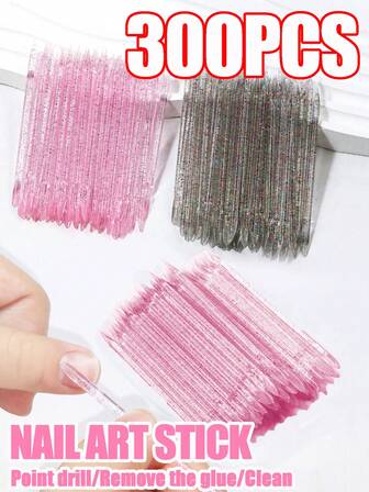 300 st/100 st/10 st Kristall Akryl Nagelstift Ta Bort Döda Hudceller Nagelrengöring Dotting Strass Plockning Gel Manikyr Tillbehör Verktyg, Nageltillbehör, Nagelverktyg, Nagelkonstverktyg, Tillbaka till skolan, Naglar, Nagelverktyg För Press-on Naglar