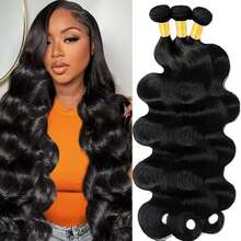 36 38 40 Inch 15A Human Hair Bundles Body Wave Bundles Human Hair Unprocessed Brazilian Virgin Hair Body Wave 3 Bundles Unit Real Human Hair Extensions For  Women Natural Black - Natural Black - View 11