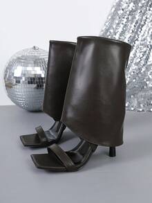 Women's Elegant Strap High Heel Sandals, Suitable For Commuting - Brown - View 2