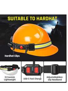 Faro LED recargable por USB, 1000 lúmenes, 230 °, faros delanteros LED con luz trasera roja, luz de diadema superbrillante, faros impermeables para camping, senderismo, faros duros - Multicolor - Ver 2