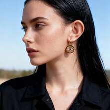 CLAU CRIS  Clau Cris Plated Gold Unique Chain Eye ER1124 - Gold - View 4