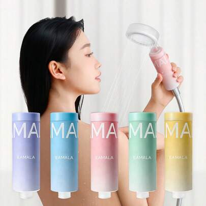 含维生素C的淋浴喷头过滤器，香薰淋浴，适用于硬水，浴室配件，去除氯、氟化物和重金属，改善皮肤状况，保护头发，百合花香