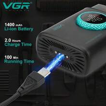 Afeitadora eléctrica VGR Professional Triple Foil con pantalla digital, ajustable, versátil y de alta eficiencia para el afeitado de hombres, modelo V-378 - Multicolor - Ver 6