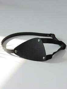 1pc Medieval Men's Retro Viking Single Eye Mask, Celtic Style PU Leather Headpiece, Cosplay Prop, Carnival Accessory - Black - View 10