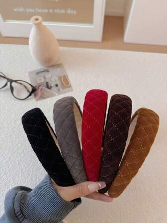 2025 Nytt Fashionabelt Sammets Diamantnät Svamphårband, Högtryckshårring, Enkelt & Mångsidigt Huvudbonad För Kvinnor, Hårband För Kvinnor,