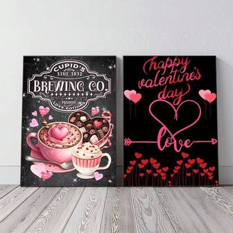 1/2 vintage väggkonstposters med alla hjärtans dag-motiv, unik och minimalistisk heminredning, det perfekta valet för julklappar, heminredning, väggkonst, ramlös