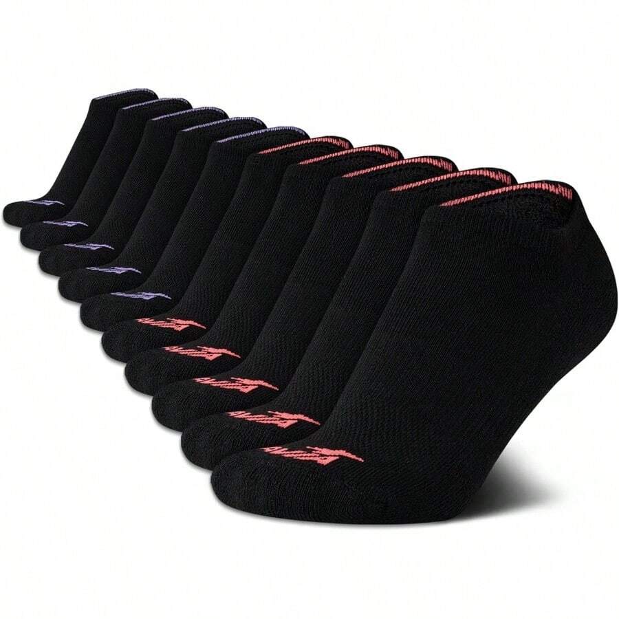 Women's No Show Socks - 20 Pack Soft Cushioned Athletic Low Cut Ankle Socks Women - Breathable Women's No Show Socks - negro (logotipo negro) + 9-12 - Ver 1