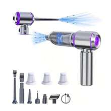 15000PA High Power Portable Wireless Vacuum Cleaner, 4-In-1 Compressed Air Duster And Handheld Vacuum Cleaner With Brushless Motor, Suitable For Car, Home, Office, Camping, Computer Keyboard And Laptop Cleaning, 2000mAh/11.1V - Purple - View 12