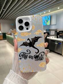 Fly Or Die Dragon Phone Case - Gothic Cloud Moon Pattern Clear Protective Cover - Silver - View 7