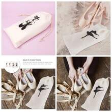 Baluue Bolsa de Almacenamiento para Zapatos de Baile de 4 Piezas, Bolsa Multifuncional con cordn, Bolsa de Viaje porttil para Zapatos, Adecuada para Zapatillas de Ballet y Zapatillas - inicial - Ver 1