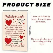 1pcForever In Love Romantic Greeting Card For Couples Expressing Deep Commitment And Stronger Love Ideal For Anniversaries Valentines Day Or Special Relationship Moments Gift For Him Or HerEnvelope + Card - Multicolor - View 4