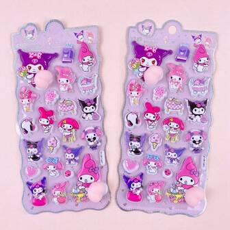 1pc Anime Cartoon Stickers, Cute Animal Kitten Stickers, Reusable Waterproof Stickers, DIY Craft Stickers, Suitable For Laptops, Water Bottles, Notebooks, Cars, Luggage, Gift Wrapping, Party Decorations, Vinyl Stickers, School Supplies, Back-To-School Supplies.