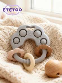 ETETOO 1pc Silicone Dog Paw Teething Bracelet - Soft Silicone Material - Chew Toy - Suitable For Babies 0-12 Months - Multicolor - View 13