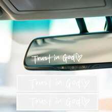 4Pcs,Car Accessories Trust In God Rearview Mirror Sticker,Auto Stickers And Decals Decorative Decals, Adhesive Vehicle Decor Accessories, Automotive Exterior Embellishments (Black) - White/2pcs - View 2