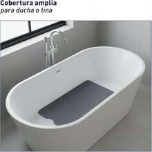 Bluelander Tapete de Baño 100 * 41 cm, Tapete Antideslizante para Baño con Ventosas, Alfombra de Baño Segura, Masaje de Pies, Accesorios para Baño - ‎Gris - Ver 7
