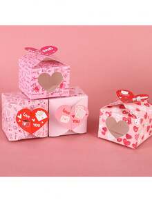 12/4 hộp quà hình trái tim rỗng cho ngày Valentine, hộp đựng kẹo hình trái tim, hộp kẹo vuông rỗng, thích hợp cho ngày Valentine và trang trí nhà cửa. - Nhiều màu - Xem 2