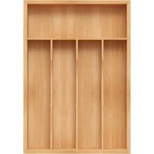 Small Silverware Organizer, Bamboo Kitchen Drawer Organizer, Utensil Holder, Cutlery Tray & Spoon Flatware Storage With Grooved Drawer Dividers - Tự nhiên - Xem 12