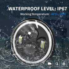 Faro 7in H4 Led Bi-color Ojo Ángel Para W rangler J eep Vocho - Negro - Ver 2